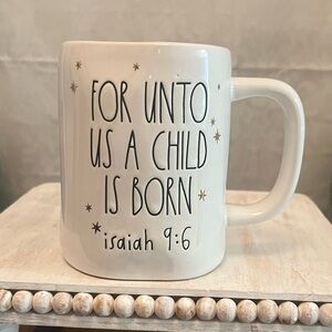 ⚡️Rae Dunn "FOR UNTO US A CHILD IS BORN" Mug